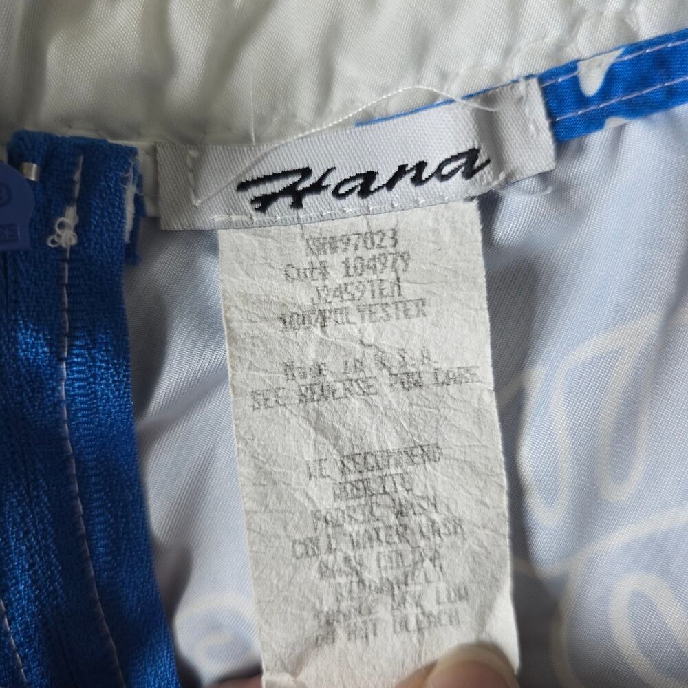 Vintage Hana 70s Surf Style Tropical Mini Slip Dress Blue Size S/M Made in USA - Picture 9 of 11